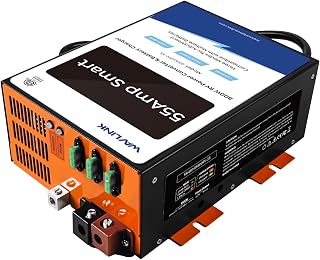 WAVLINK 55 Amp RV Power Converter, 120V AC to 12V DC Battery Charger | 3 Smart Charging Modes, 13V-16.5V Adjustable Range, Multi-Stage Charging