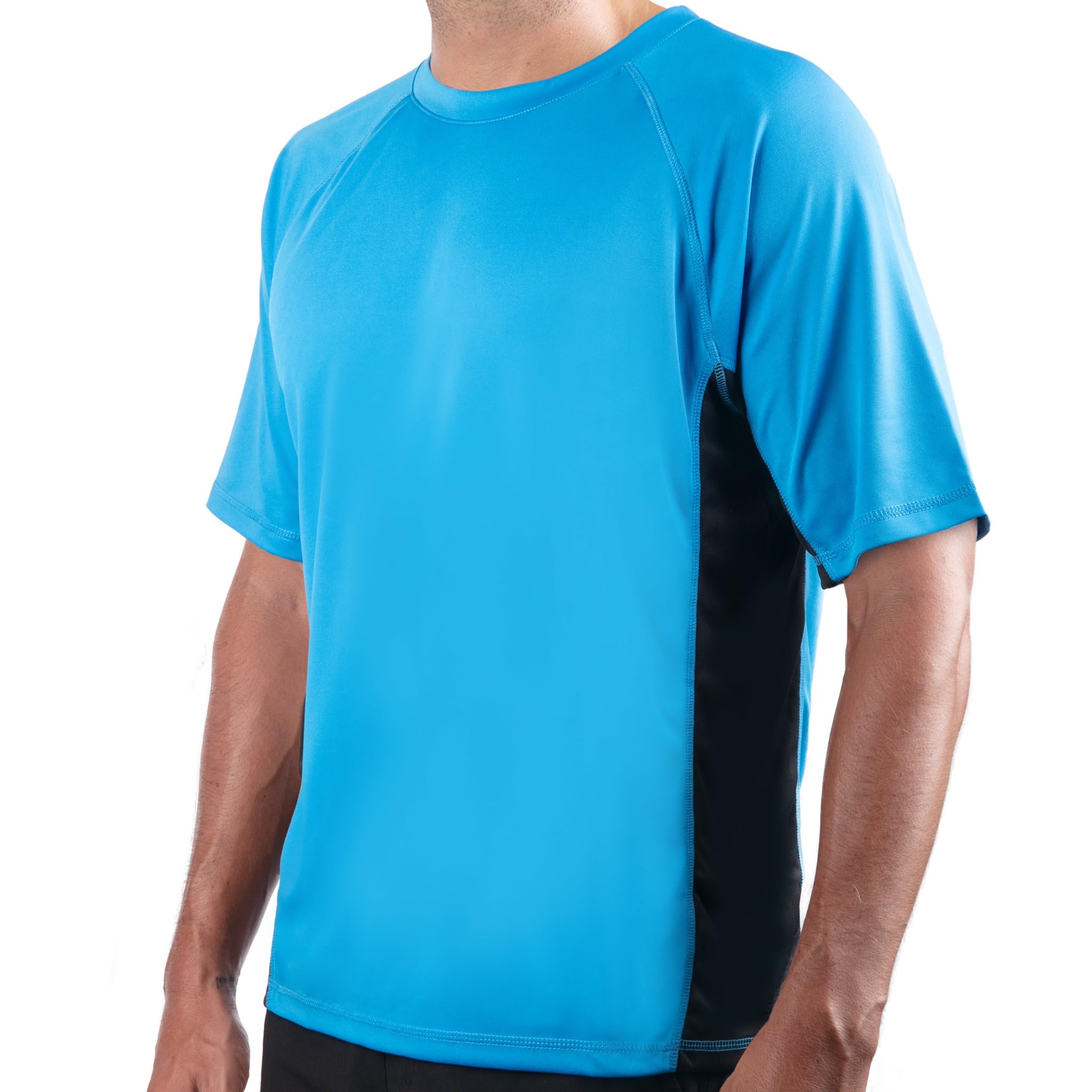 Kanu Surf Men’s Swim Shirt with Short Sleeves – UPF 50+ Rash Guard with Quick-Dr
