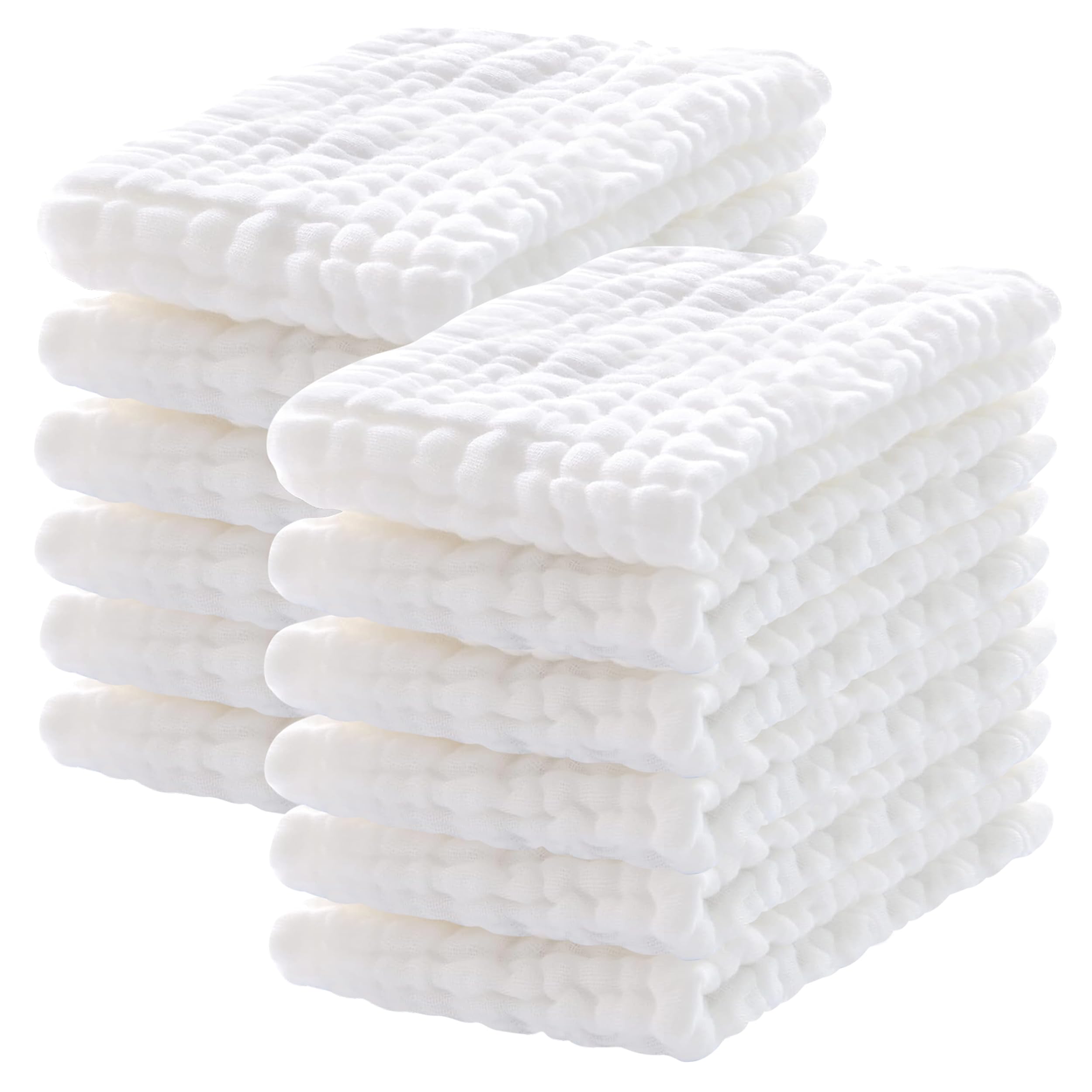 Lovely Care 12 Pack Muslin Burp Cloths 100% Cotton Muslin Cloths Large 20''x10''