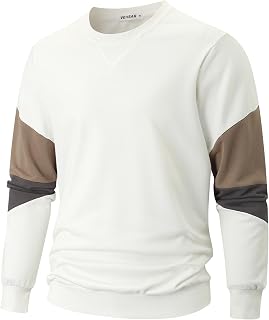 VEIISAR Men's Crewneck Sweatshirt - Basic Long Sleeve Pullover for Casual & Athletic Wear