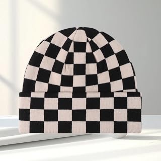 Plaid knitted hat for fashionable and attractive outfits