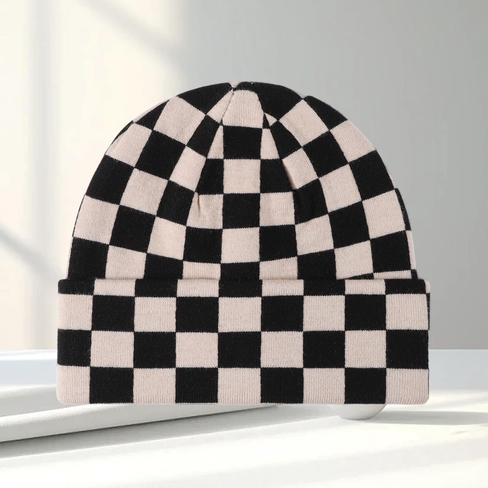 Plaid knitted hat for fashionable and attractive outfits