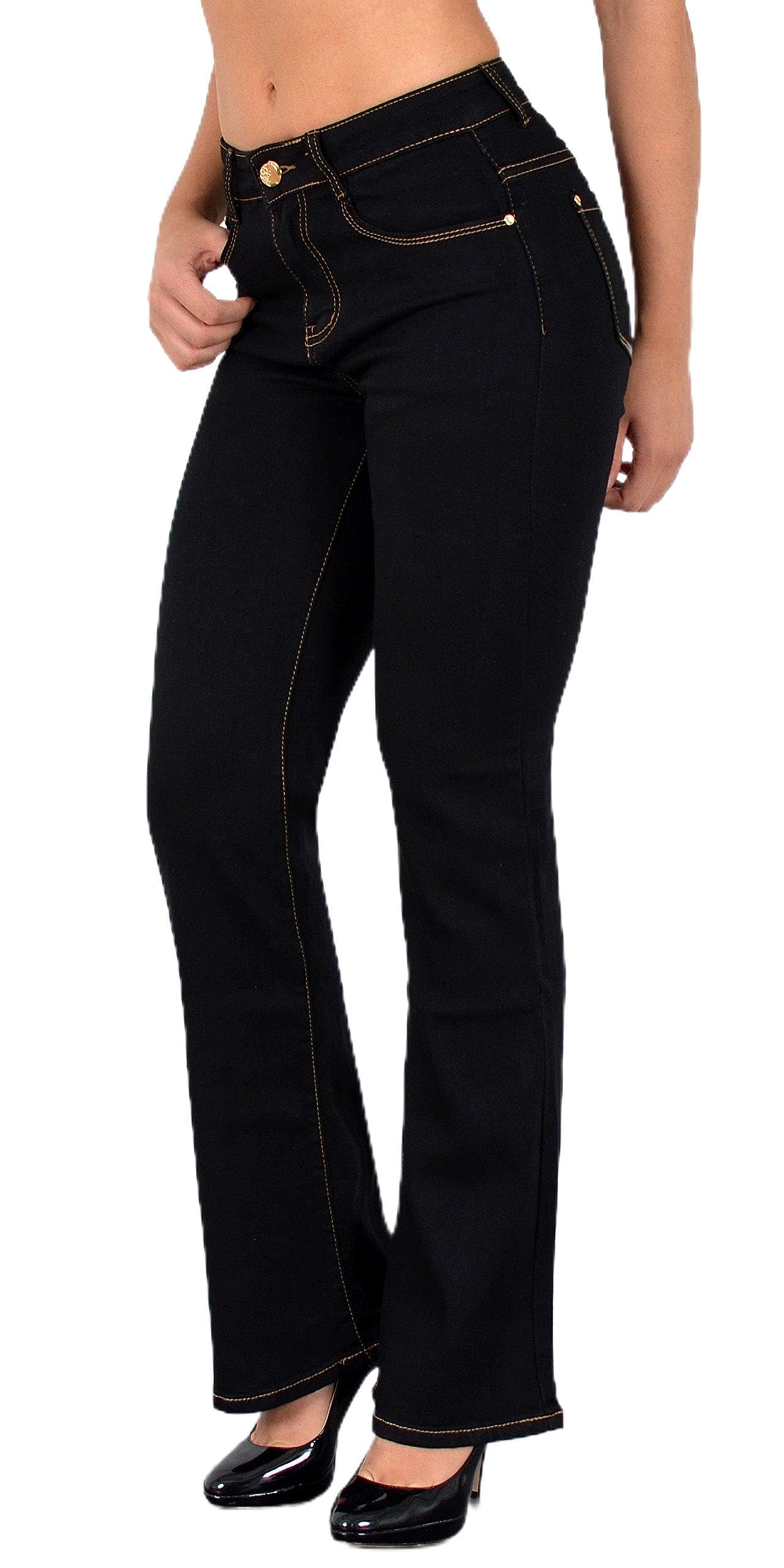 ESRA Bootcut Jeans Women's High Waist Wide Leg Jeans Women's Stretch