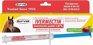 Ivermectin Paste 1.87% Horse Dewormer - Apple Flavored Oral Syringe 6.08g Tube