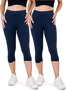 SES Leggings Donna Capri 3/4 2 Pezzi Cotone