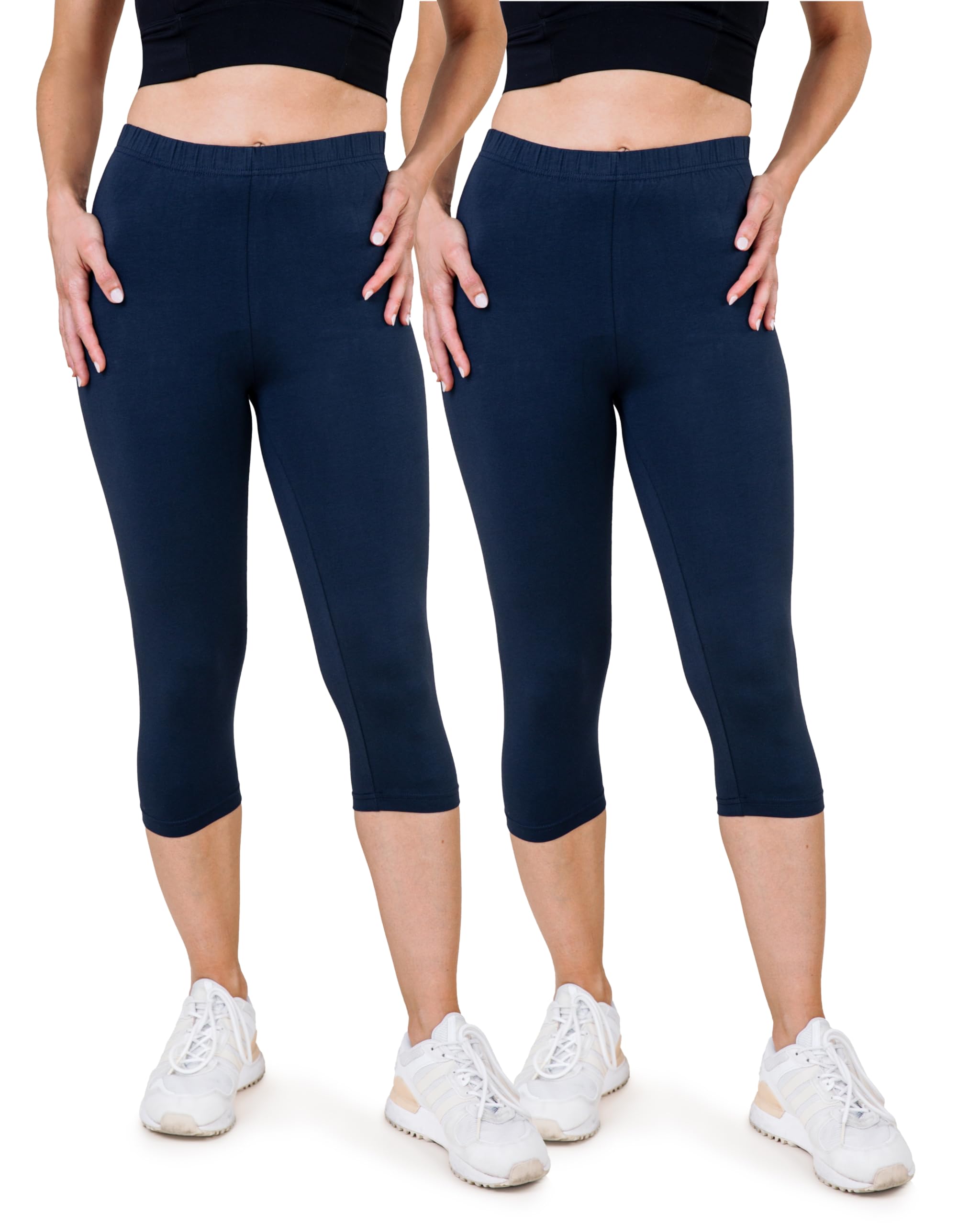 SES Leggings Donna Capri 3/4 2 Pezzi Cotone
