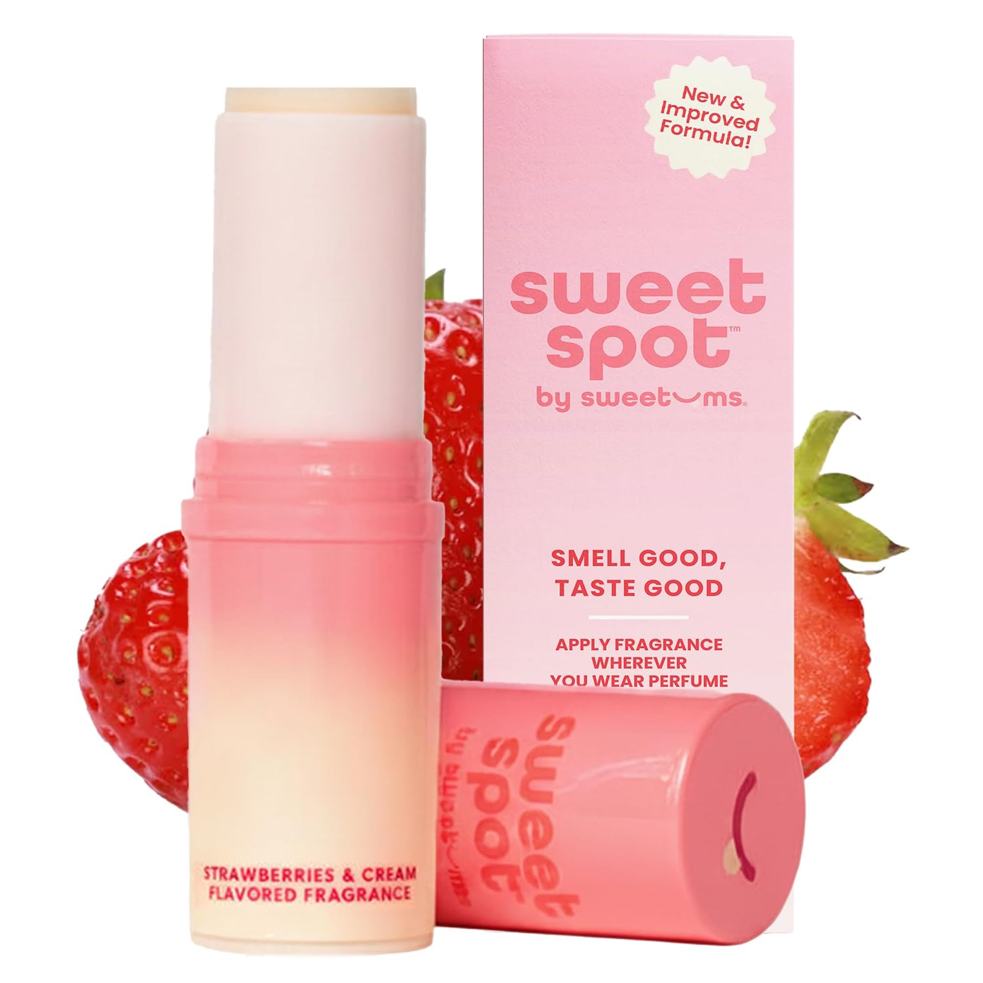 Sweetums SweetSpot Portable Strawberries & Cream Perfume Stick | Flavored, long 