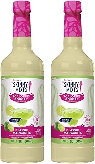 Jordan's Skinny Mixes Zero Sugar Margarita, 32 fl oz, Pack of 2 | 0 calories, 0g sugar, 0g carbs per serving, Keto-friendly and kosher, Spicy, frozen, or non-alcoholic margarita use