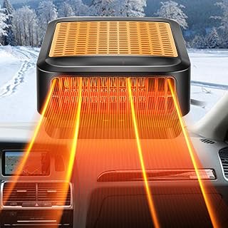 Car Heater & Defroster 12V,200W Fast Heating & Cooling Fan with 360° Rotatable Base,Portable Windshield Defogger Heater,Plug-In Vehicle Heater for Car,Truck,SUV & RV
