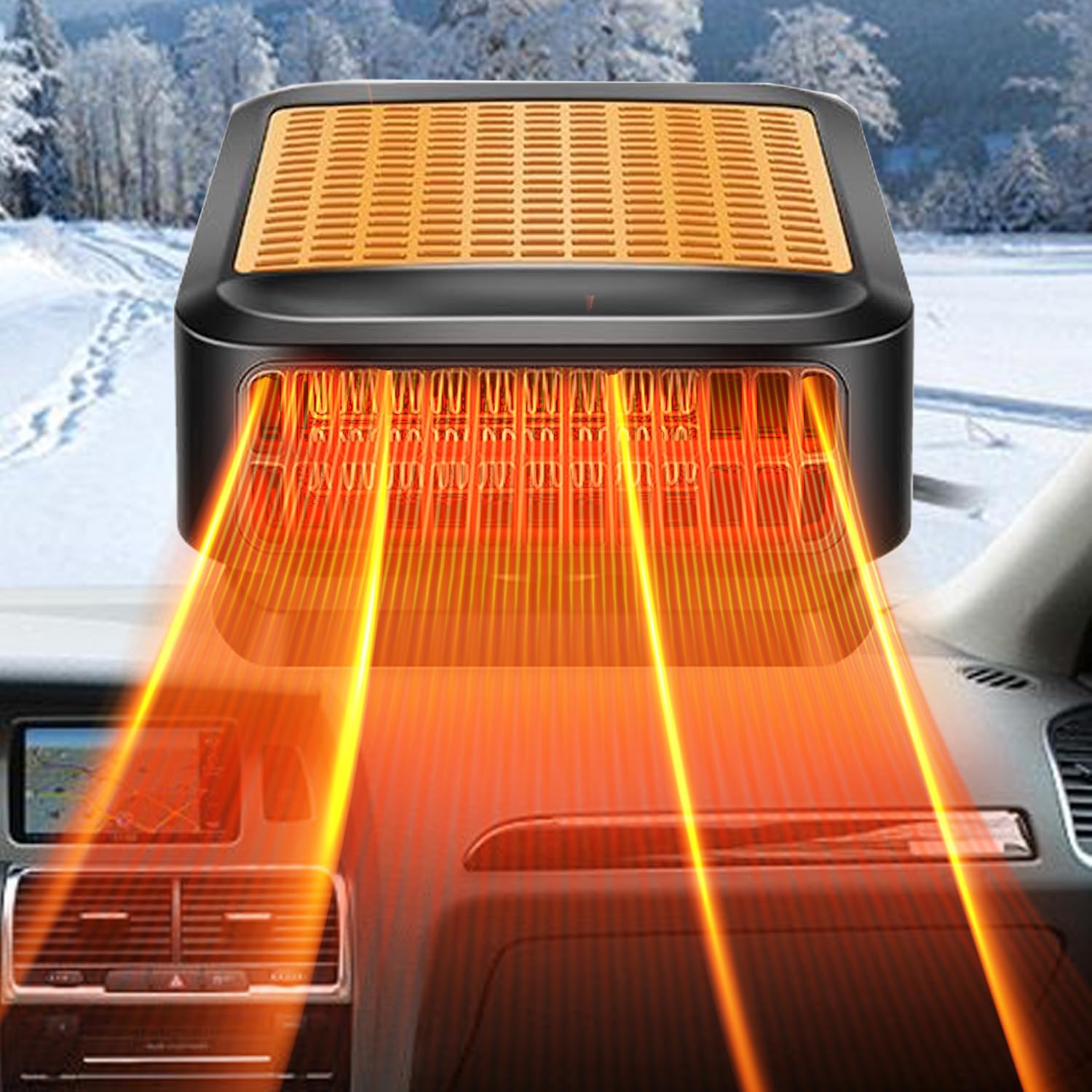 Car Heater & Defroster 12V,200W Fast Heating & Cooling Fan with 360° Rotatable B