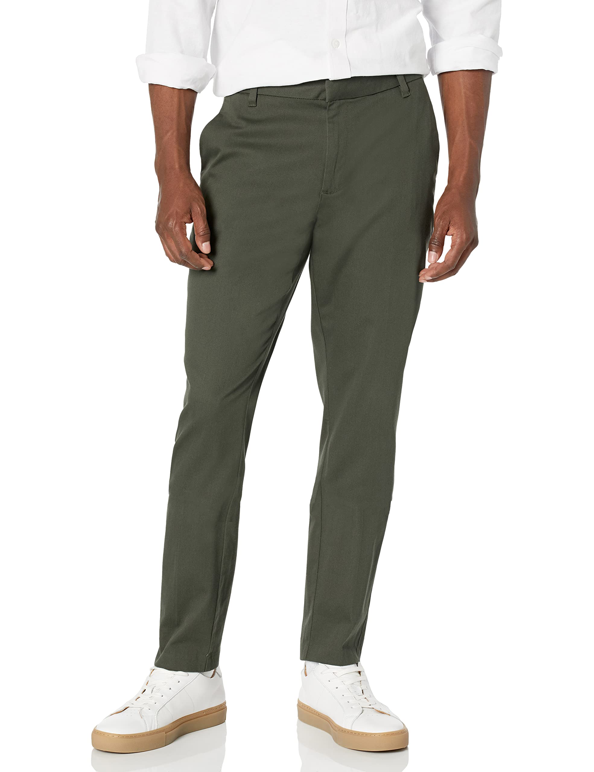 Amazon Essentials Mens Slim-Fit Wrinkle-Resistant Flat-Front Stretch Chino Pant