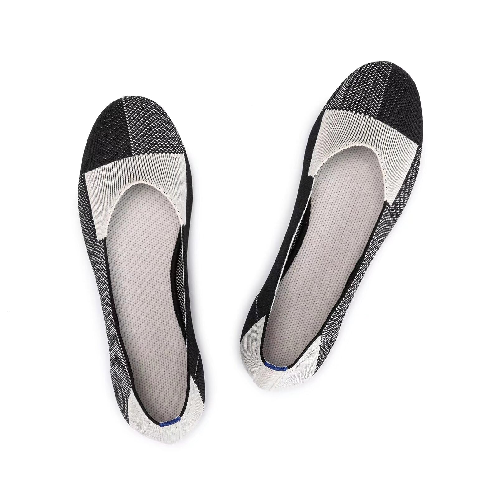 Frank Mully Women’s Ballet Flat Shoes Knit Dress Shoes Round Toe Slip On Balleri