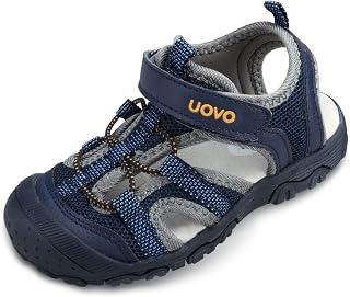UOVO Summer Sports Sandals for Boys with Soft Non-Slip Sole Buckle Closure and Reinforced Toe – Breathable Shoe for Children Sizes 24-38