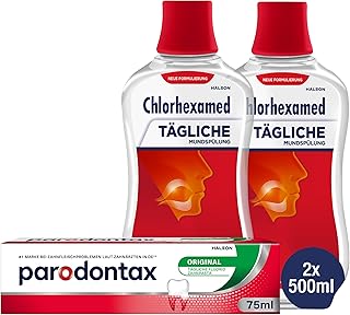 Parodontax Original Toothpaste, 1 x 75 ml + Chlorhexamed Mouthwash, 2 x 500