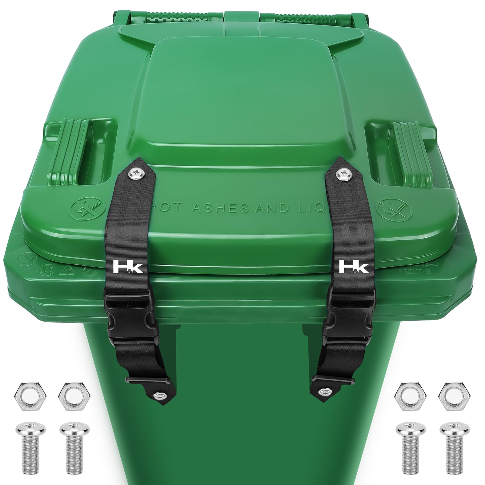 2 Pcs Trash Can Locks for Anti Animals, Universal Garbage Can Lock | Nylon Bear 