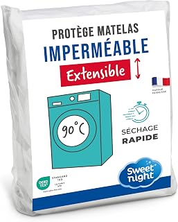 SWEET NIGHT - Waterproof Mattress Protector 140 x 190 cm - Mattress Protector Machine Washable 90°C - Breathable & Quiet - Fitted Sheet Shape 27 cm - Oeko-Tex Certified