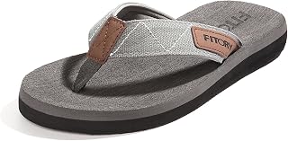 FITORY Men's Flip-Flops Thongs Comfort Slippers for Beach/Pool