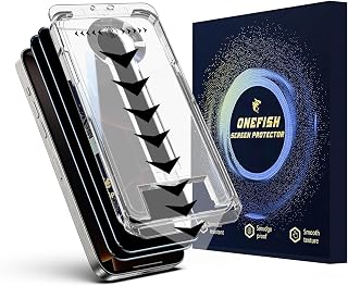 OneFish Privacy Screen Protector for IPhone 15 Anti-Spy Tempered Glass Dust-Free Bubble-Free Anti-Fingerprint 9H Scratch Protection & Hassle-Free Installation Frame [2-Pack]