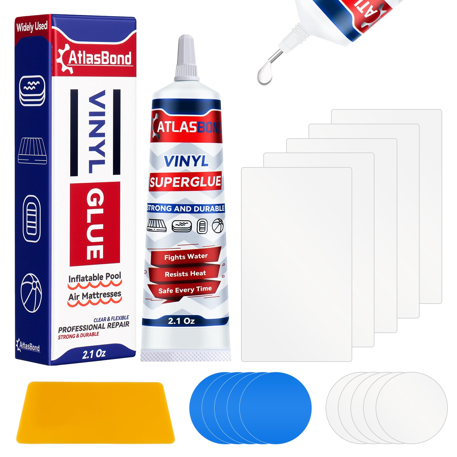 Air Mattress Patch Kit, Heavy Duty Inflatable Patch Repair Kit, Safe, Gentle, an