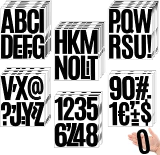 Qilery 318 piezas de 32 hojas de calcomanías de letras y números de 5 pulgadas autoadhesivas de vinilo con letras del alfabeto, calcomanías de números de letras grandes para decoración de escuela,