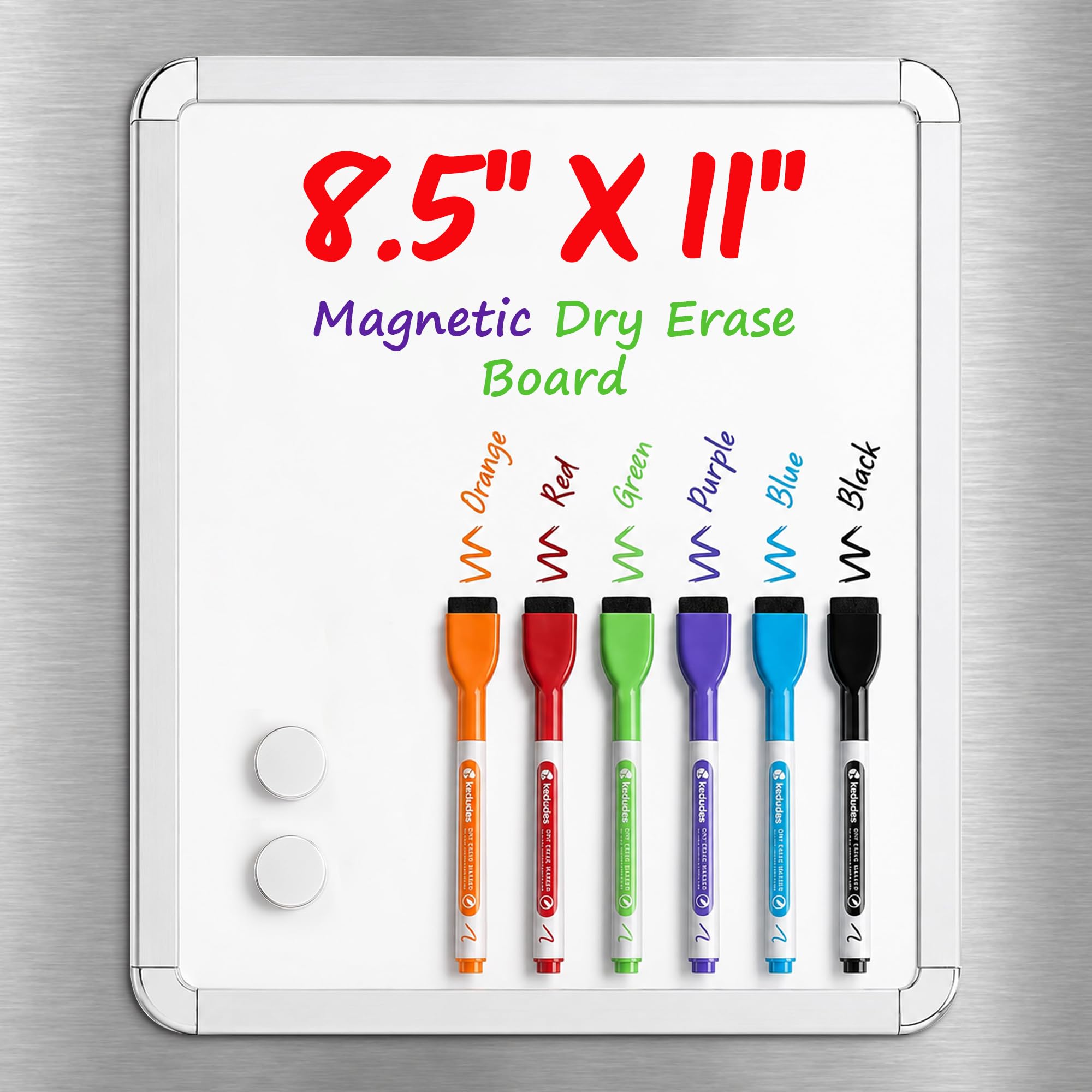 Magnetic Dry Erase Board for Fridge 8.5’’ x 11’’ with 6 Magnetic Markers | Magne