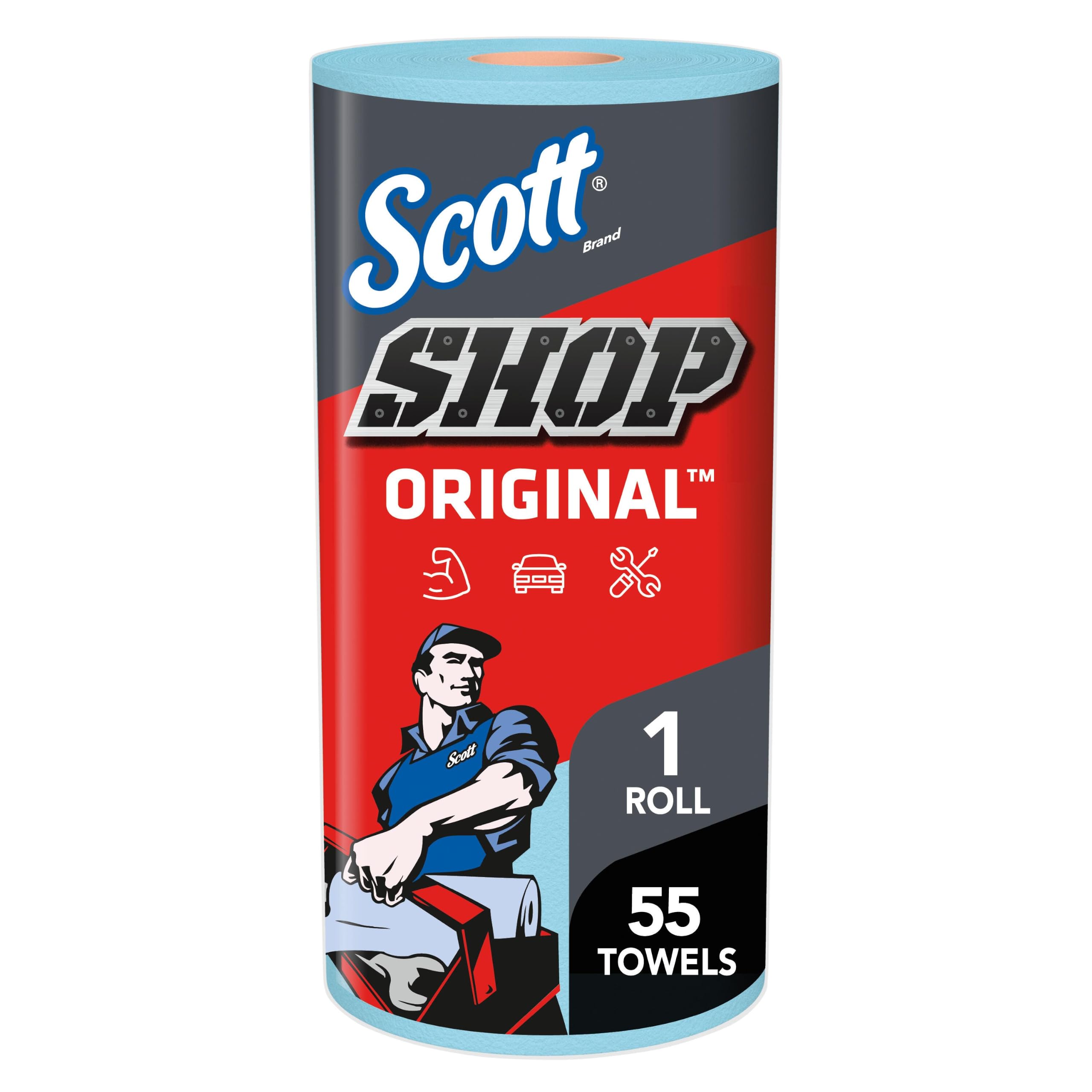 Scott Shop Towels Original, 55 Towels/Roll, 30 Rolls/Case | Blue Shop Towels - A