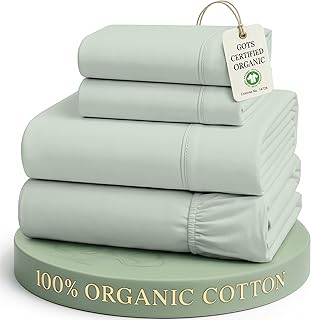 Double Bed Sheets 100% Organic Cotton, GOTS Certified - Cool Blue