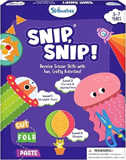 Skillmatics Snip Snip, Scissor Skills, Felt Craft Kit, Gift for Kids | Cutting Activity Book, Safety Scissors, Fine Motor Skills for Preschool, Screen-Free, Learning Toy, Toddlers, Ages 3, 4, 5, 6