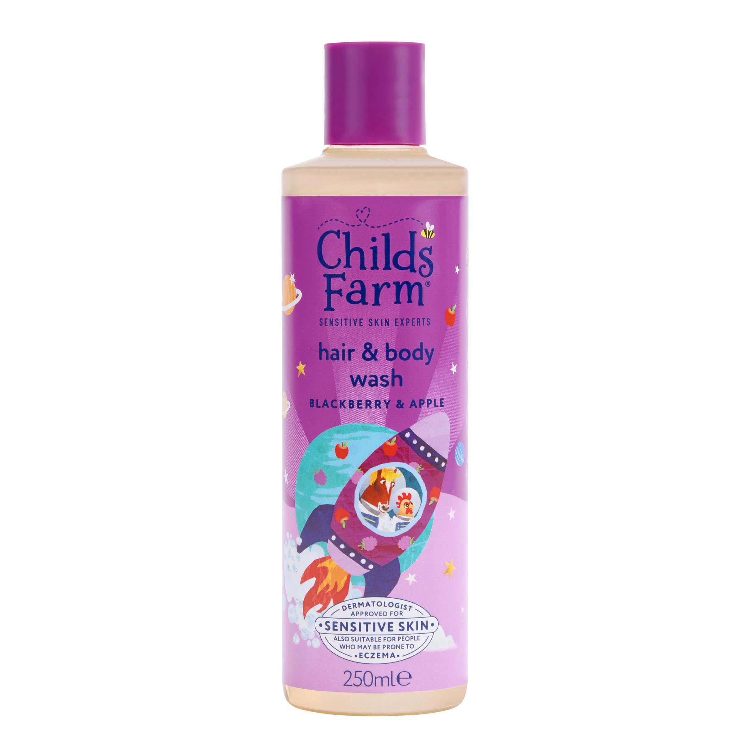 Childs Farm Kids Hair & Body Wash, Blackberry & Apple | Tear-free, Gently Cleans