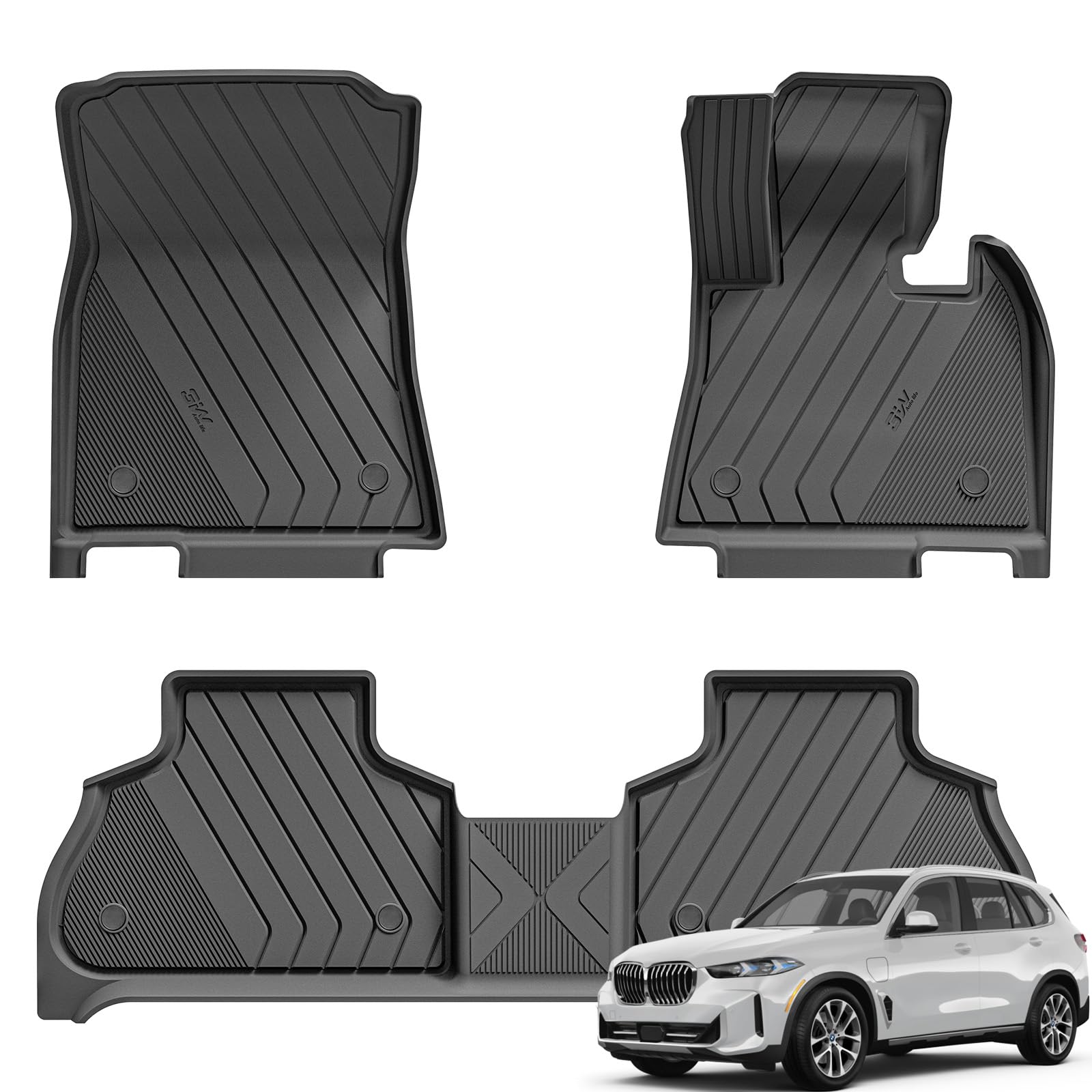 3W Floor Mats Fit for BMW X5 G05 2019-2026, All Weather Thorex™ Car Mat, Dog Fri
