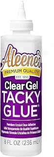 Aleene's Clear Gel Tacky Glue, Dries Clear, 8 fl oz | Clear Gel Formula, Dries Clear, Strong Tacky Hold, Precise Application, For Crafts, DIY Projects, Paper, Wood And More
