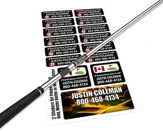 Handmade Personalized Golf Club Labels – Custom Name & Phone Stickers for Golf Clubs | Waterproof, Durable | Made in Canada | Unique Golf Gift