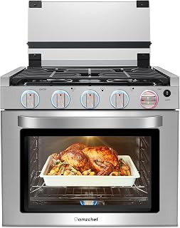 AMZCHEF 21 Inch RV Gas Range, 3 Burners 28,100 BTU Oven for RV/Camper/Trailer
