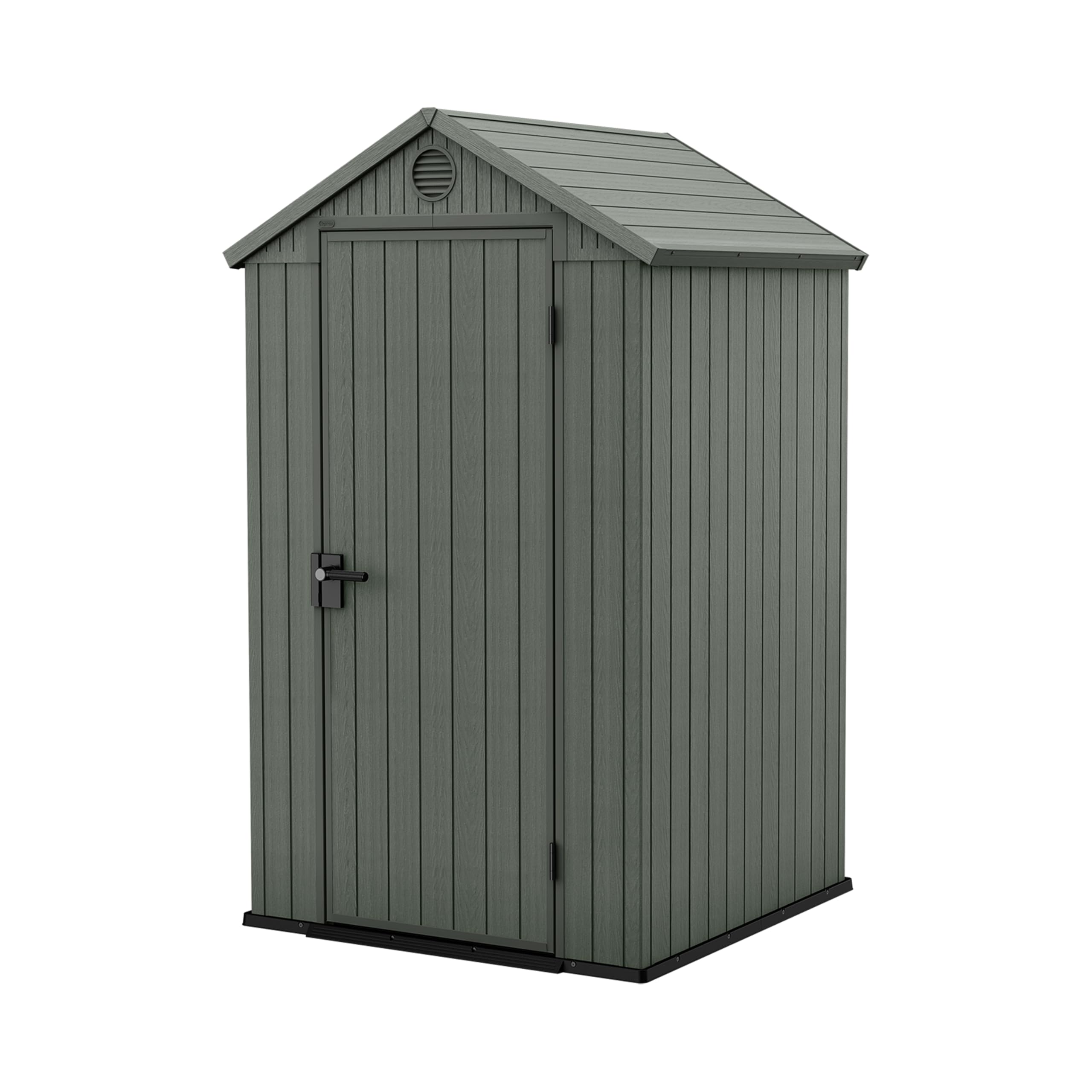 Keter Darwin 4x4 Outdoor Storage Shed - Green | Small Resin Garden Tool Shed | W