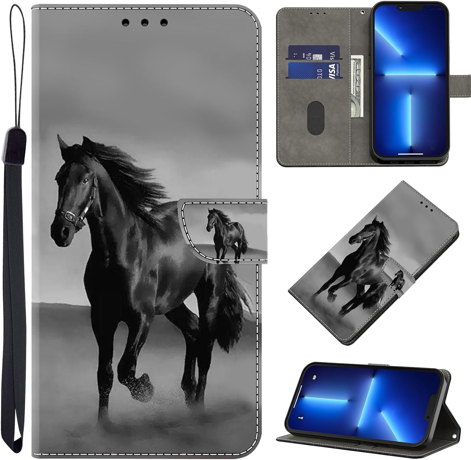 Case for Google Pixel 9 Pro XL Phone Case, Multi-Pattern PU Leather Wallet Flip 