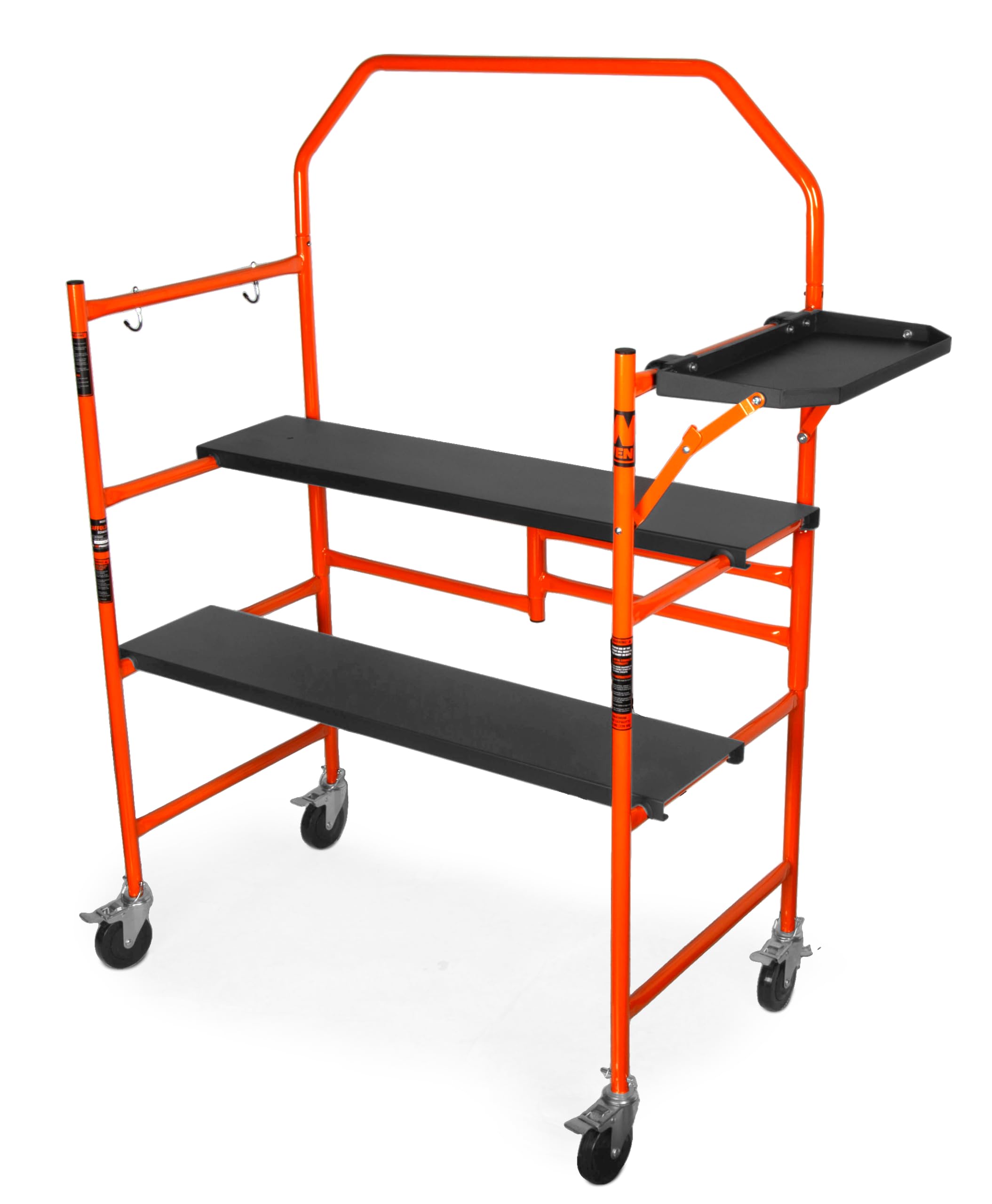 WEN 4-Foot Portable Rolling Scaffolding, 500-Pound-Capacity with Foldable Design