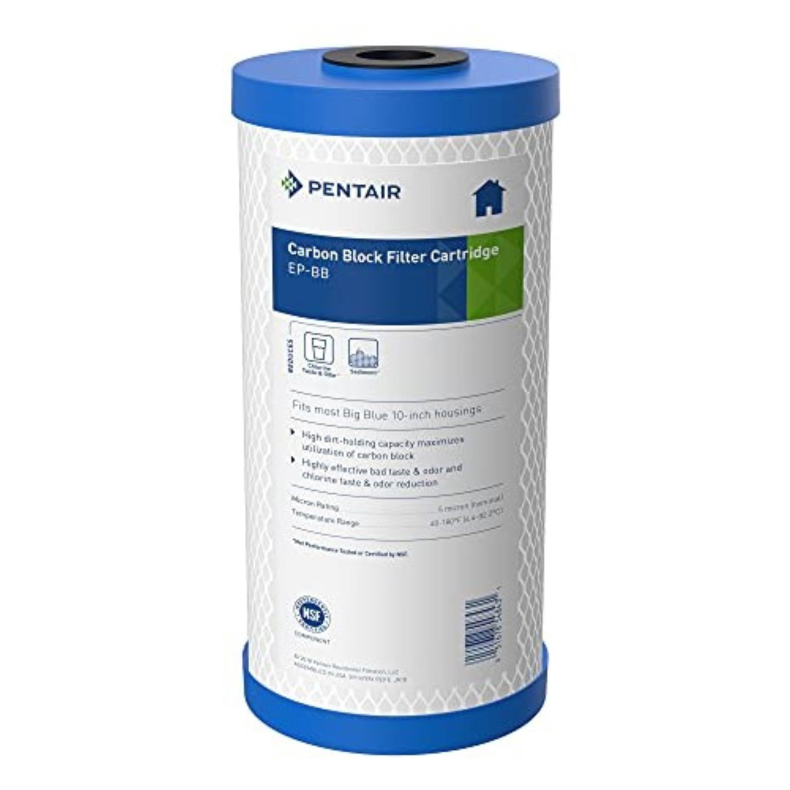 Pentair Pentek EP-BB Big Blue Carbon Water Filter, 10-Inch, Whole House Carbon B