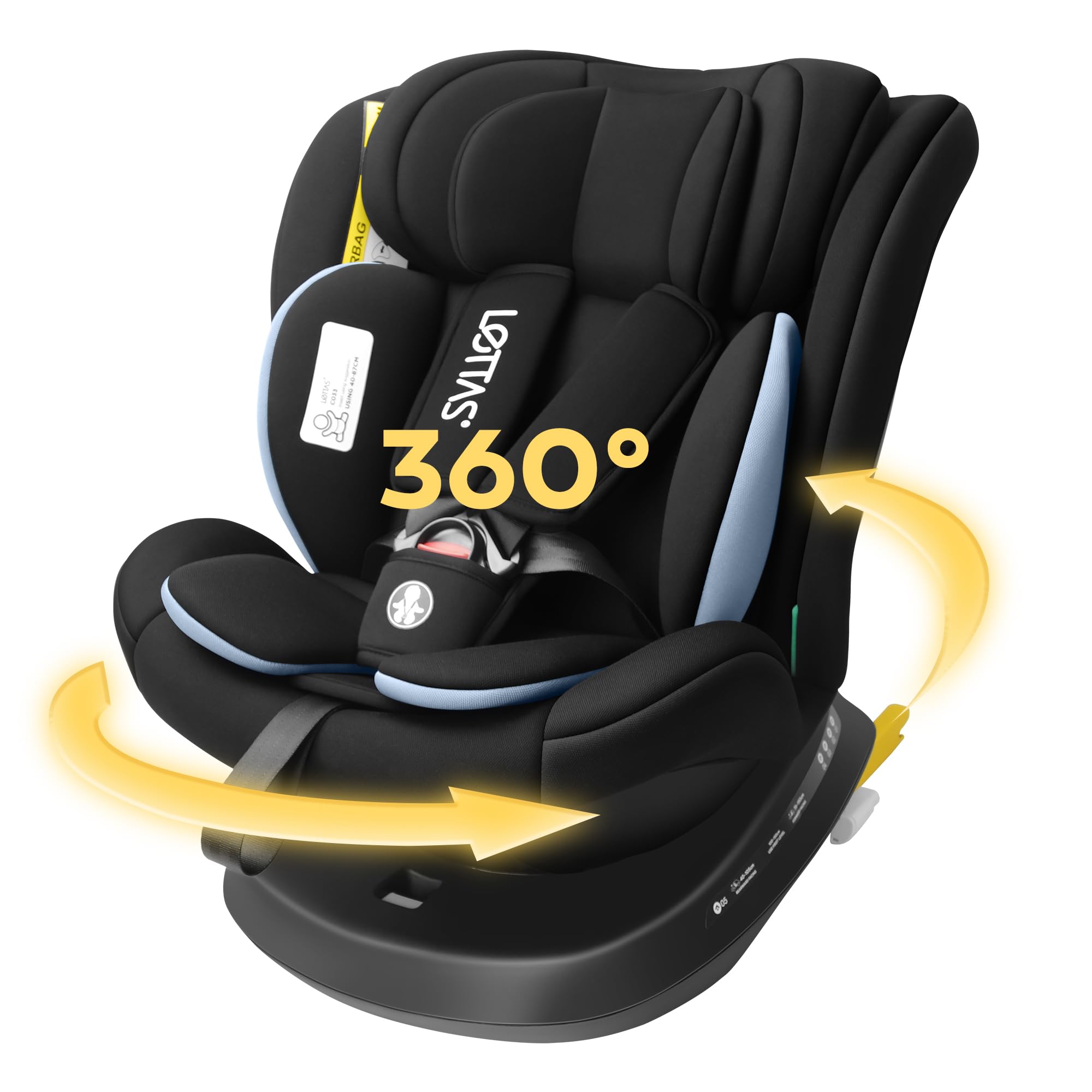 LETTAS I-Size 360 Rotation Baby Car Seat with ISOFIX, 40-150cm (0-12 Years) | 36