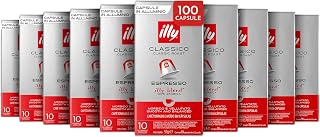 illy, Classic Compatible Coffee Capsules, 100 Total Capsules | Aluminium, 100% Arabica with notes of orange blossom and jasmine, soft taste and sweet aftertaste