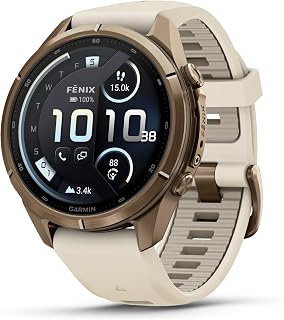 Garmin fēnix® 9 Pro, inReach®, Autumn Gold Titanium, 43mm, Cream/Fog Gray