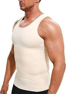 Mens Compression Shirt Slimming Undershirt Body Shaper Vest Workout Tank Tops Shapewear Abs Abdomen