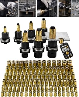 Rivet Nut Tool Kit Carbon Steel Mandrel Head Set M3-M12 Rivet Nut Hardware | Manual Wrench or Electric Power Drill Installation for Threaded Insert Blind Nut Fasteners Sheet Metal DIY Fastening Projects