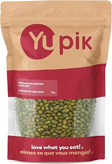 Yupik Dry Roasted Unsalted Edamame Beans, 1kg, High-Protein & Healthy Snack, Gluten-Free, Vegan, Kosher, Source of Fiber. Perfect for Culinary Creations