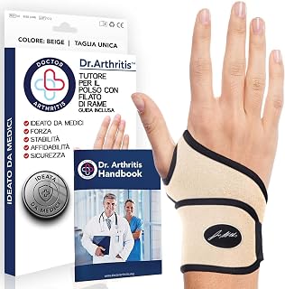 Medici Copper Coated Wrist Brace - Left and Right Wrist Brace for Carpal Tunnel - Support Band with Tear Lock (One Size, Single Pack, Beige)