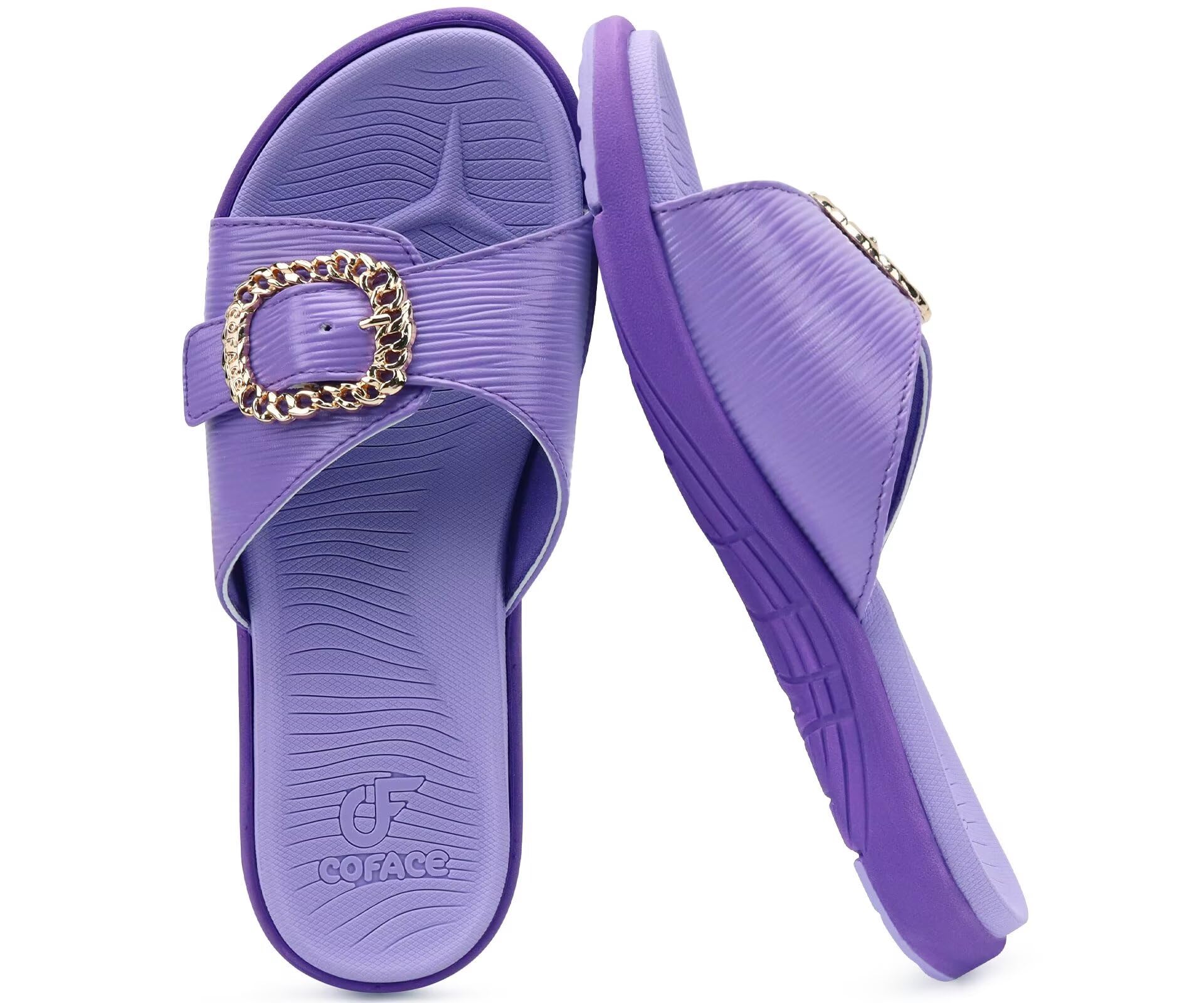 COFACE Womens Dressy Orthotic Slides Lightweight Yoga Mat Thick Cushion Recovery