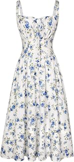 Scarlet Darkness Women's Floral Corset Dress with Pockets for Summer Spring