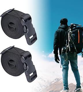 Nylon Straps with Buckle, Quick Release Short Adjustable Straps with Buckle, Backpack Fixed Retention Strap, Compression Golf Bag, Camping Outdoor Activities, 2 Pack 1" x 47" (4 Feet)