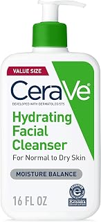 CeraVe Hydrating Cleanser with Hyaluronic Acid, Gentle Face Cleanser,16oz | Daily Face Wash & Makeup Remover with Glycerin, Skin Care for Men and Women, National Eczema Association Certified