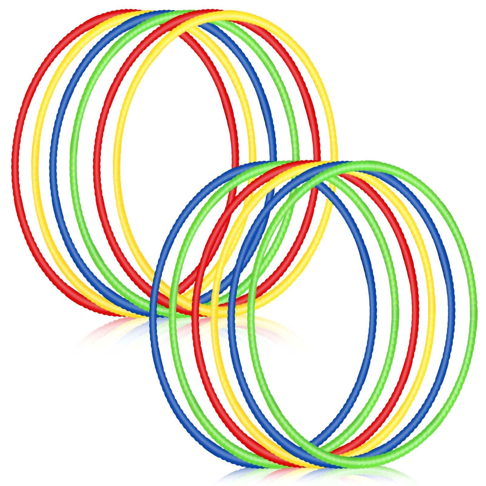 Sratte 12 Pcs Toy Hoops for Kids Adjustable, 28 Inch, Classic Color | Detachable