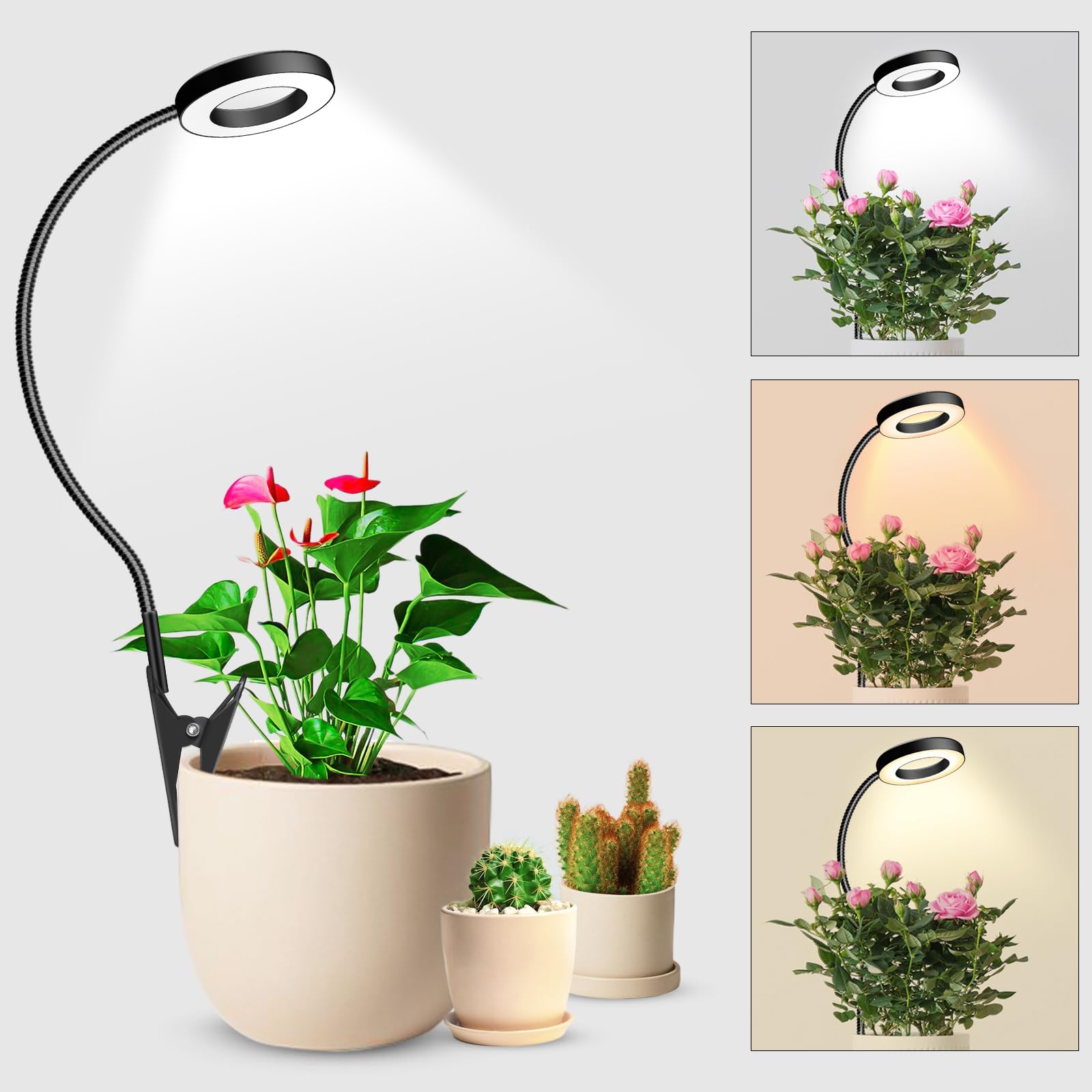 Wolezek Grow Light, 2 in 1 Grow Lights for Indoor Plants Full Spectrum | 3 Color
